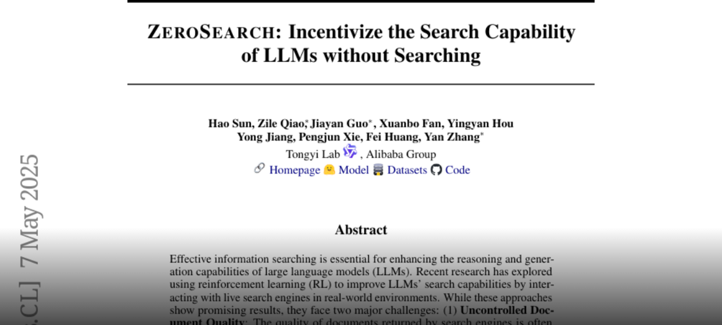 ZeroSearch: Incentivize the Search Capability of LLMs without Searching