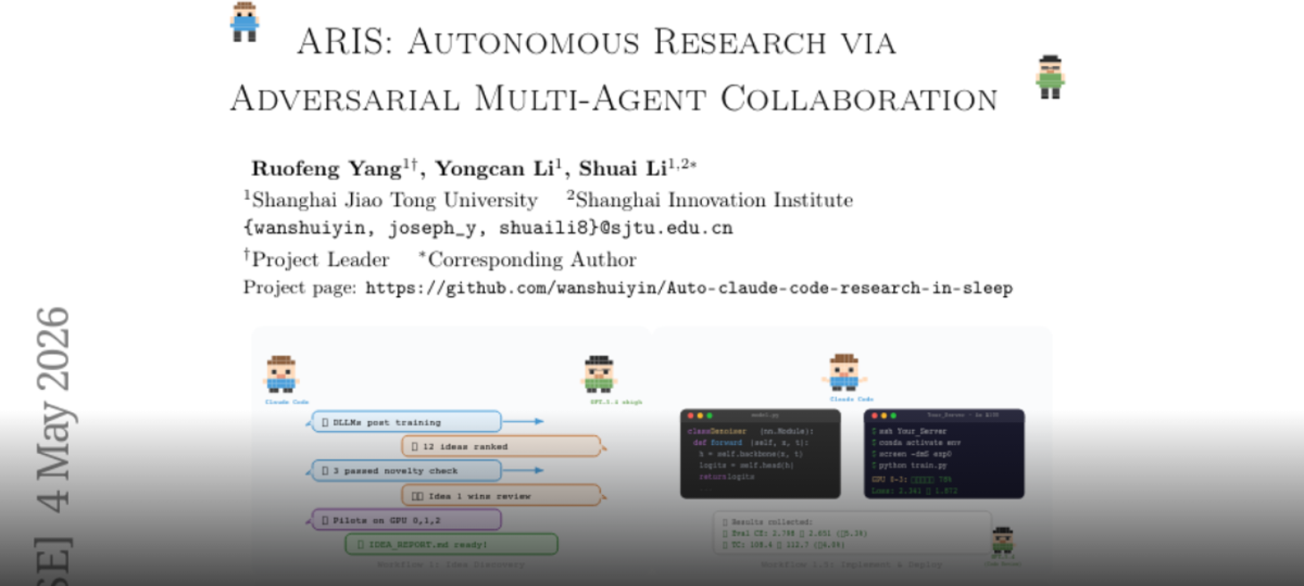 ARIS: Autonomous Research via Adversarial Multi-Agent Collaboration