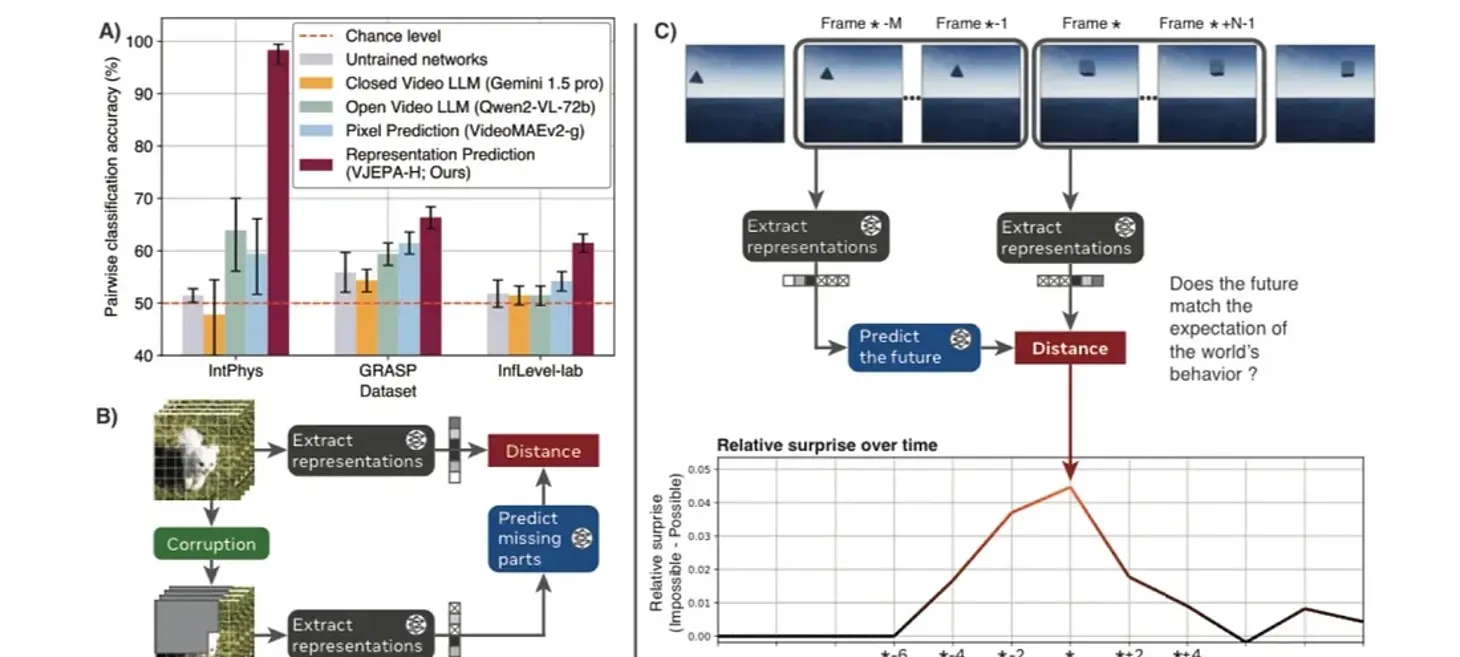 Intuitive physics understanding emerges from self-supervised pretraining on natural videos