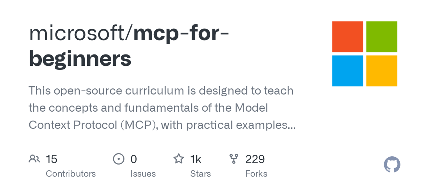 GitHub - microsoft/mcp-for-beginners