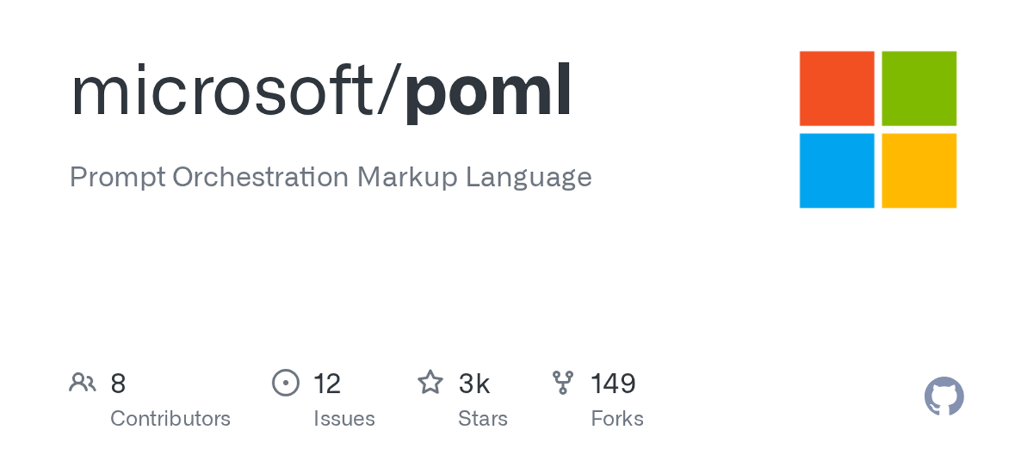 microsoft/poml: Prompt Orchestration Markup Language