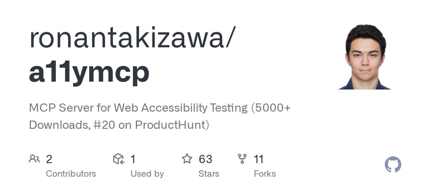 ronantakizawa/a11ymcp: MCP Server for Web Accessibility Testing