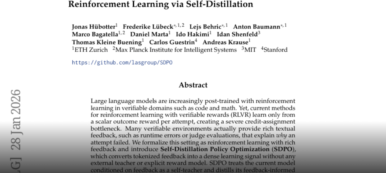 Reinforcement Learning via Self-Distillation