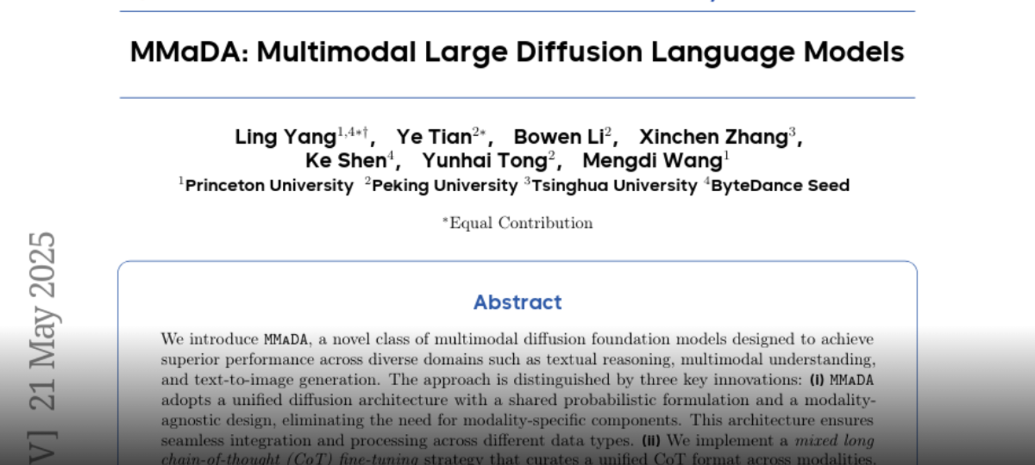 MMaDA: Multimodal Large Diffusion Language Models