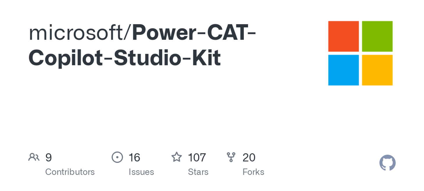 GitHub - microsoft/Power-CAT-Copilot-Studio-Kit